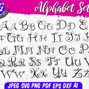 Monogram Svg / Monogram Svg Alphabets / Monogram Font Alphabets / Monogram Letters Svg / Cricut File / Silhouette / Uso commerciale / Svg