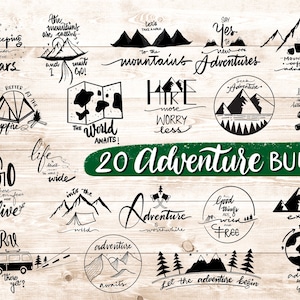 Adventure Svg Bundle, Mountain Adventure Svg , Travel Svg, Camping Svg, Mountain Svg, Camping Life Svg, Cut Files for Cricut, Silhouette