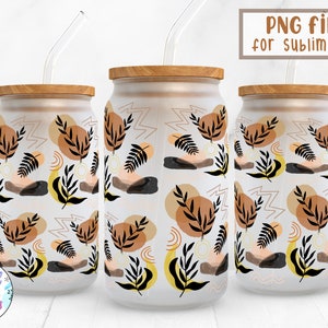 Boho |16 oz Libbey Can Glass Wrap Sublimation Design | Design Digital Download PNG