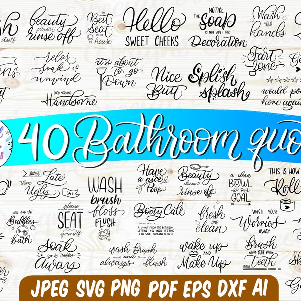 Bathroom Wall Quotes - Etsy