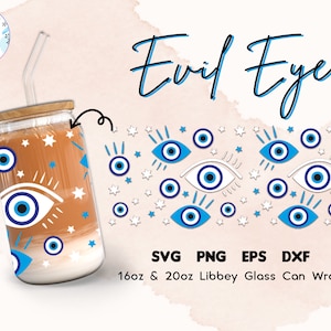 Libbey Glass 16oz / 20oz Evil eye Svg Archivos para Cricut & Silhouette Cameo, Glassware, Devil eye svg, Evil eye svg clipart, Halloween svg