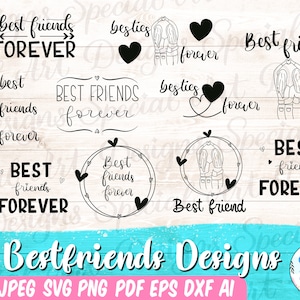 Meilleurs amis SVG Bundle | Amitié SVG, Schwester Svg | cadeaux | Plotterdatei Meilleur ami Svg | Amis svg | Citations d’amitié svg