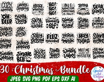Christmas SVG Bundle: Holiday Quotes, Funny Designs (Digital Download)