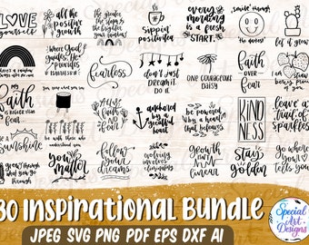 Inspirational Quotes SVG Bundle: Motivational Clipart (Digital Download)