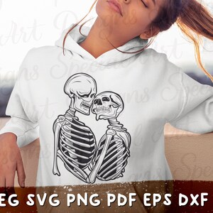 Skeleton Romance Svg | Skeletons in Love Svg | Skeleton Lover Svg | Skull Lovers Svg | Halloween Svg | Cute Halloween Shirt Svg | Cricut Svg