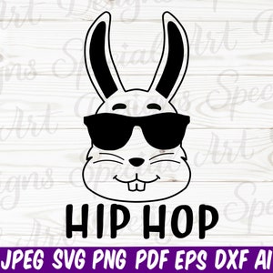 Hip Hop svg | Cool bunny svg | Happy Easter Svg | Easter bunny Svg | Sunglasses bunny Svg | Rabbit Face svg | Funny Easter Bunny svg