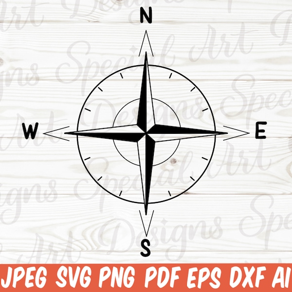 Compass svg | Nautical compass svg | Compass | compass rose svg | Trendy svg | Silhouette | Digital downlaod | Cut files for Cricut