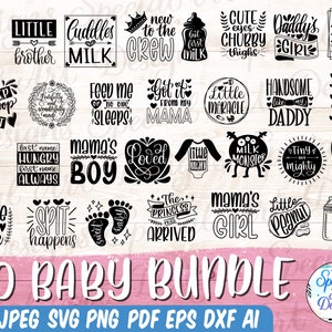 Baby SVG Bundle, Baby Quote Bundle, Baby Shower Svg, Newborn Svg Bundle, Cute Baby Saying svg, Funny Baby svg, Svg files for Cricut