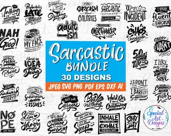 Sarkastische Zitate SVG-Bundle: Lustige freche Cricut Dateien (digitaler Download)