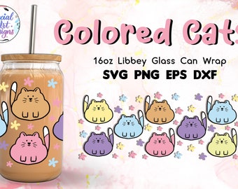Fichier découpé pour boîte en verre Libbey Coloured Cats de 16 oz (téléchargement numérique)