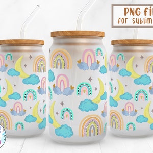 Cute Boho |16 oz Libbey Can Glass Wrap Sublimation Design | Design Digital Download PNG