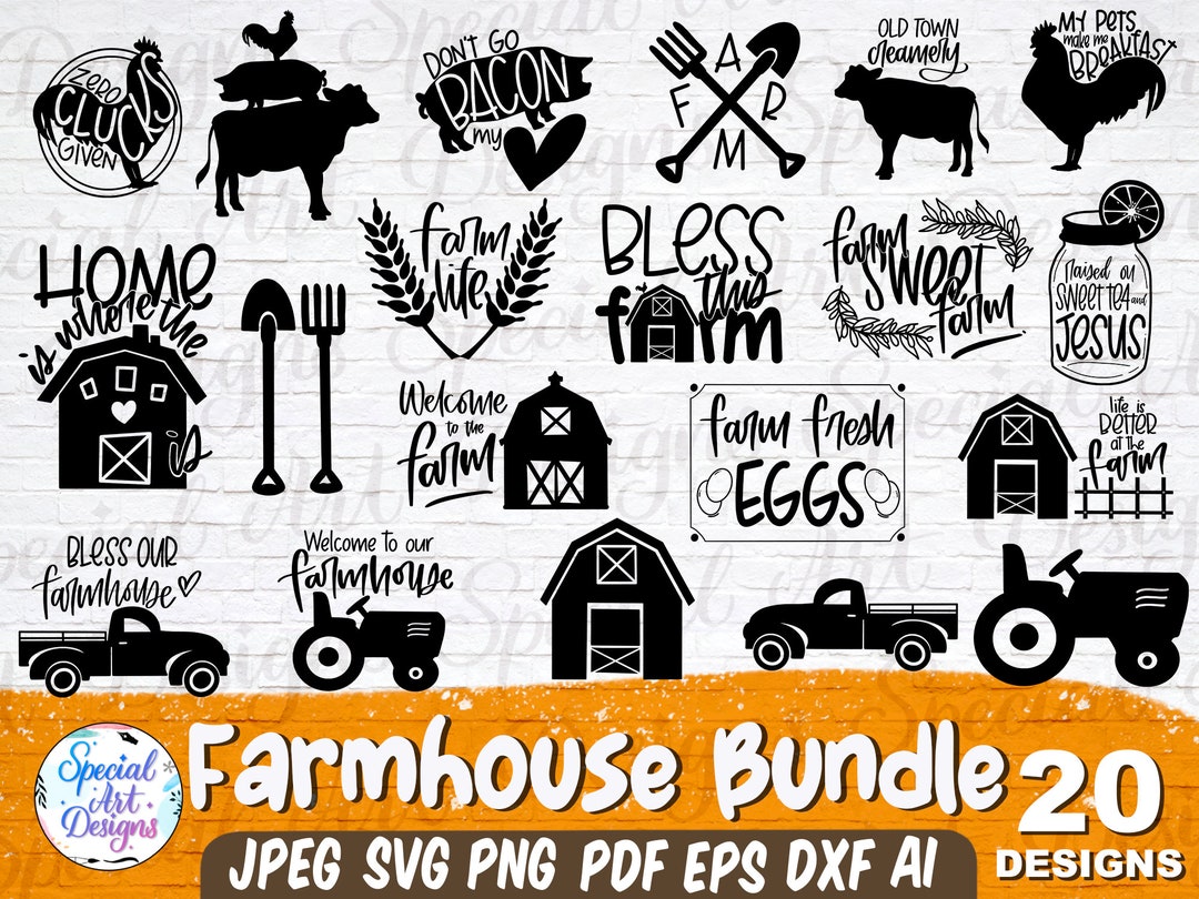 Farmhouse Svg Bundle | Farmhouse Kitchen Svg Bundle | Farmhouse Sign ...