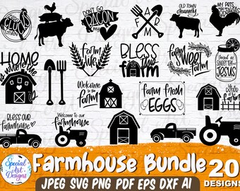 Farmhouse SVG Bundle: Kitchen Sign Clipart (Digital Download)