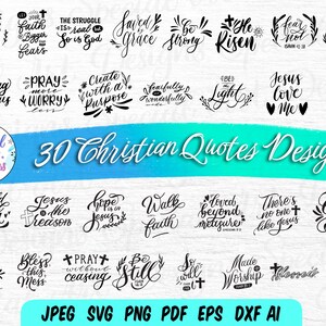 Christian Bundle Svg, Religious Svg, Scripture Bundle, Bible Verse Svg, Jesus, God, Faith, Svg, Dxf, Eps Png, Cut Files for Cricut svg dxf