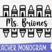 Teacher Monogram SVG Bundle: School Supplies Cut File (digital Download ...