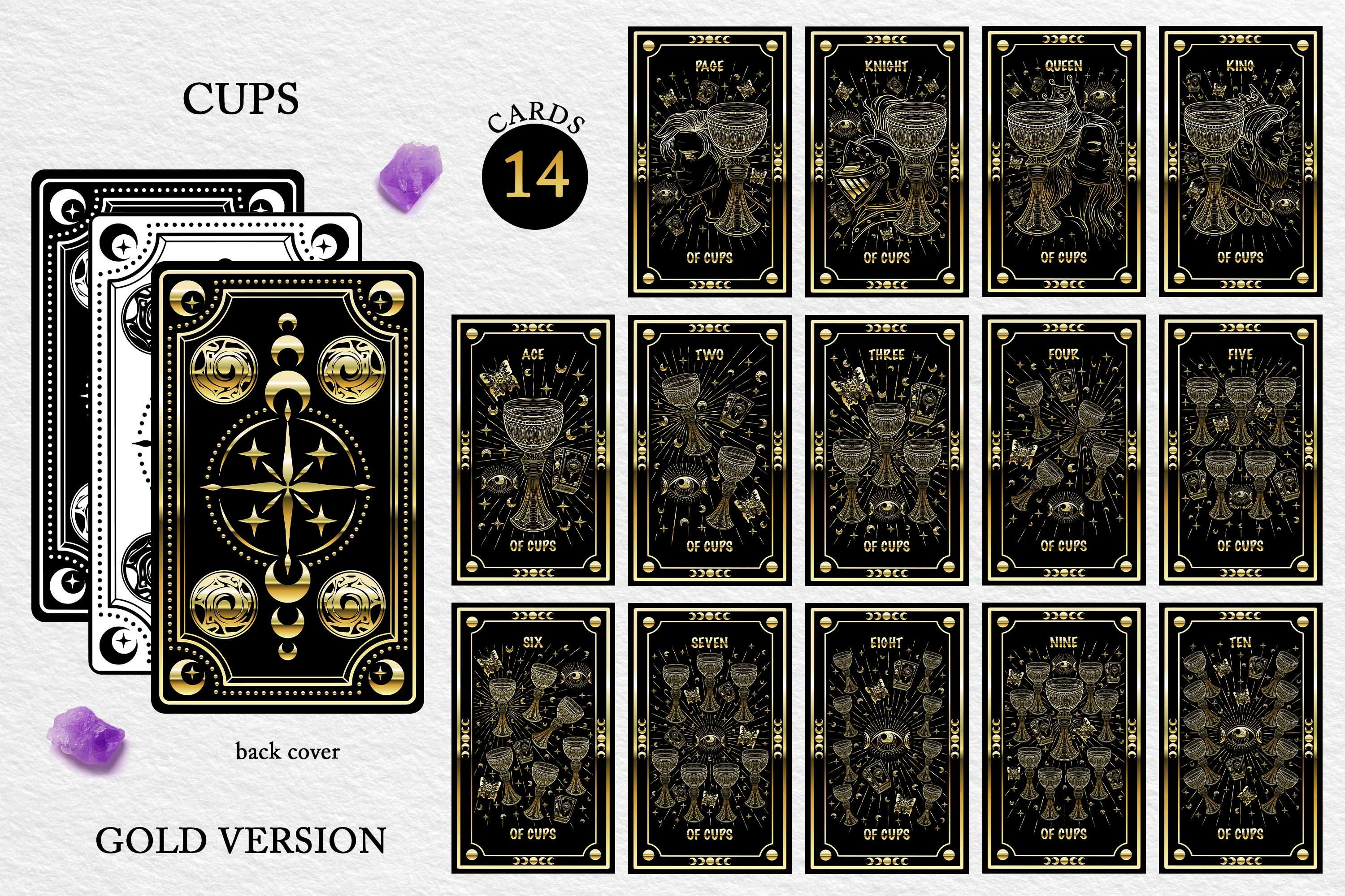 Unique Tarot Deck Minor Arcana Svg V.1 Celestial Tarot Cards - Etsy