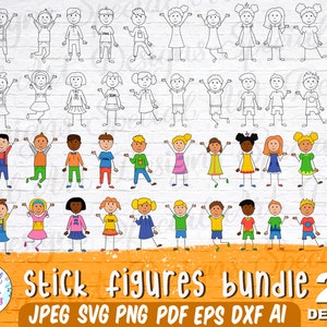 Stick Figure Svg / Stick People Svg / Stick family svg bundle / stick family cut files / stick family clipart / Cricut Files / silhouette