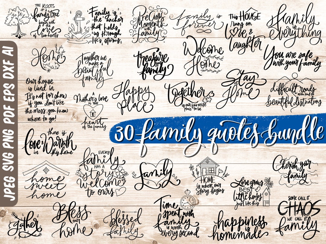Family Quotes SVG Bundle: Rustic Home Decor, Cricut Cut Files - Etsy