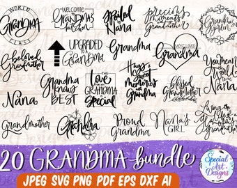 Grandma SVG Design Bundle: Nana, Blessed Grandma, Mom (Digital Download)