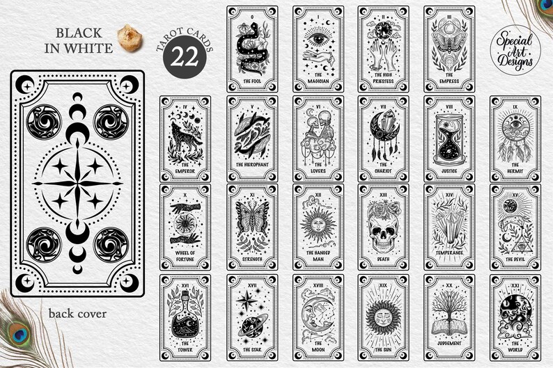 Unique Tarot Deck Major Arcana Svg V.2 Celestial Tarot Cards - Etsy