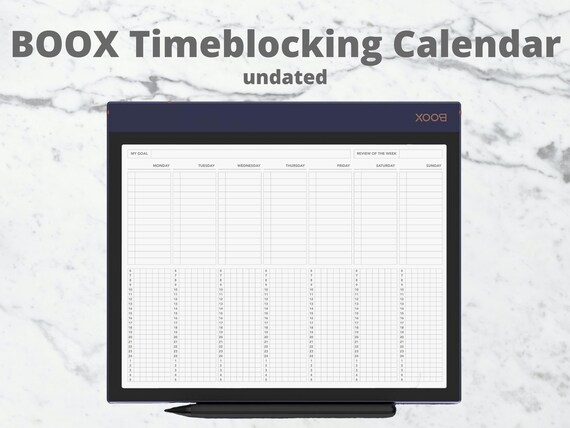 Time Blocking Using a Custom Template on the Onyx Boox Tab Ultra – The  Sweet Setup