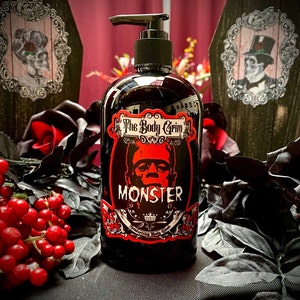 Monster Body Wash | 16 oz Gothic Body Wash for Men | Mahogany, Teak, Sandalwood, Patchouli | Hydrating Aloe & Shea Butter