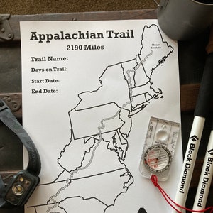 Póster de pared con mapa del sendero de los Apalaches