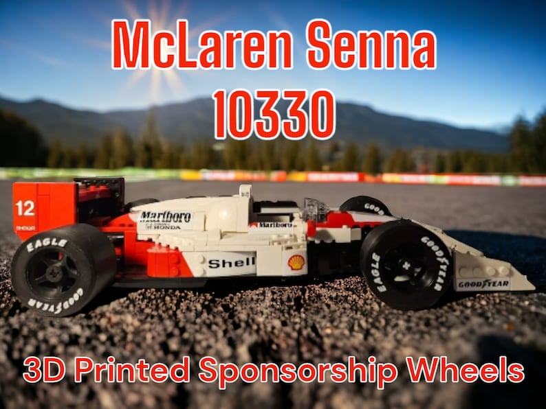 McLaren Senna 10330 MP4/4 3D Printed Double sided or single Sponsorship image 1