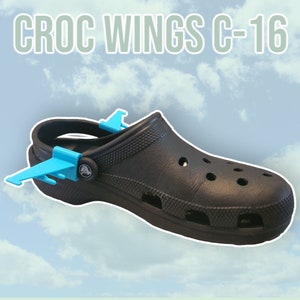 Lot de 4 ailes d&#39;avion Croc (2 jeux) breloques clip chaussures C-16 (f-16)
