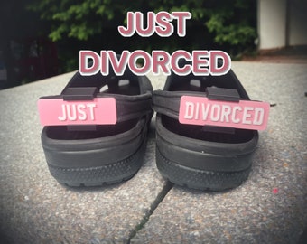 Croc Just DIVORCED PINK engagement Clog Number Plates