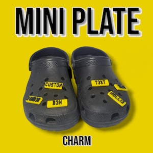 Croc Mini Number Plate - Set of 2 Custom Text Personalised Gift
