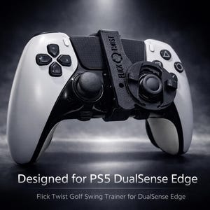 PS5 DualSense Edge Golf Swing Trainer | Flick Twist Analog Stick Guide | 3D Printed Controller Clip for Straight Shots & Putts