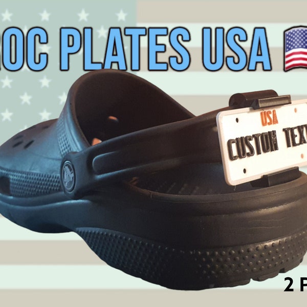 Croc Clog USA license/number plates charm 2pack