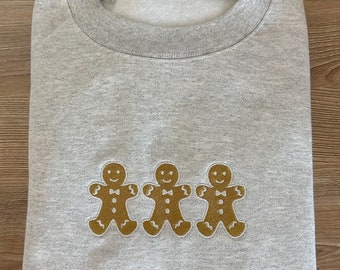 Gingerbread Man Embroidered Sweatshirt Crewneck