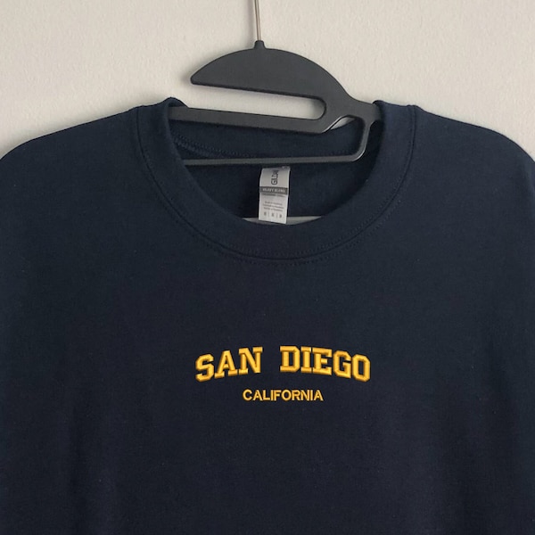 San Diego CA Embroidered Crewneck Sweatshirt