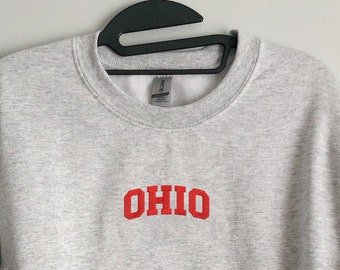 Sweat-shirt à col rond brodé Ohio