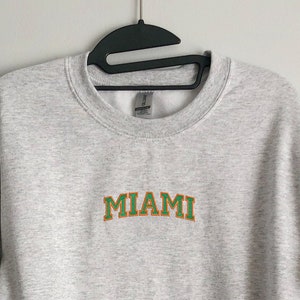 Miami Embroidered Crewneck Sweatshirt