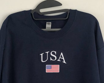 USA Embroidered Crewneck