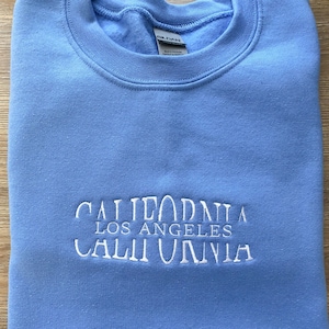 LA California Embroidered Crewneck