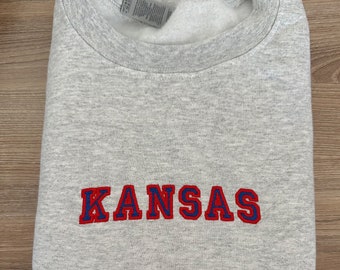 Kansas Embroidered Crewneck Sweatshirt