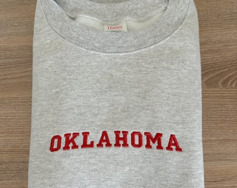 Oklahoma Embroidered Crewneck Sweatshirt