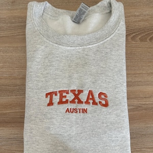 Austin Texas Embroidered Crewneck Sweatshirt