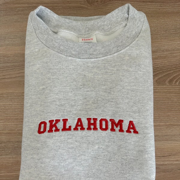 Oklahoma Embroidered Crewneck Sweatshirt