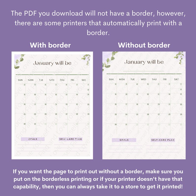 2022 Self-Care 12 Month Calendar With Self Care Focus: Instant | Etsy
