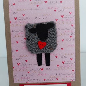 Knitted sheep Ruby Anniversary card, wool love card, sheep lovers card, knitters romantic card, farmers 'love you' card, couple love card