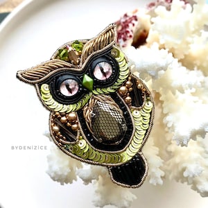 Owl brooch, owl pin, owl jewelry, bird brooch, gift for her, christmas jewelry gift