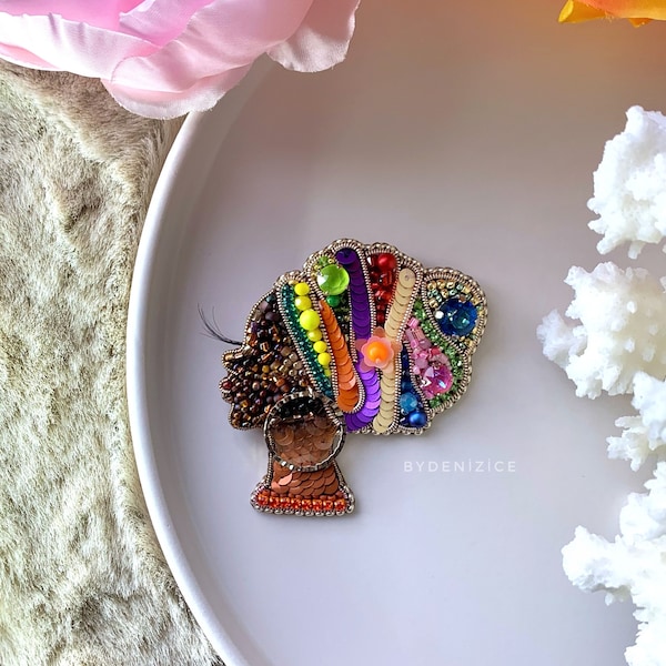 Broche exclusive pour femme africaine, bijoux africains, cadeau pour elle, cadeau pour bijoux personnalisés