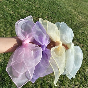 Girls  Kids Bow Headband Mesh Organza Hairband Party Dress Hairband Yellow Pink Multicolor