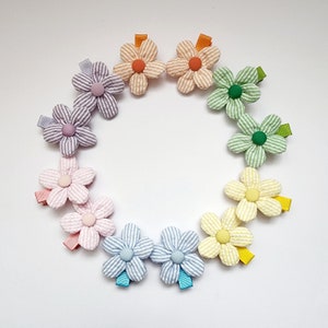 2 pcs small meadow flower hair clips barrettes girls baby