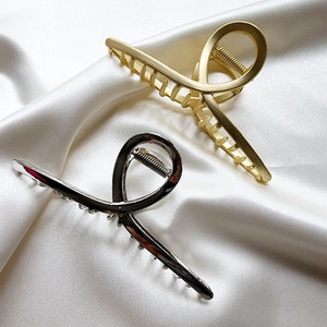 Hair Claw for Women Gold Matte Silver Hair Claw